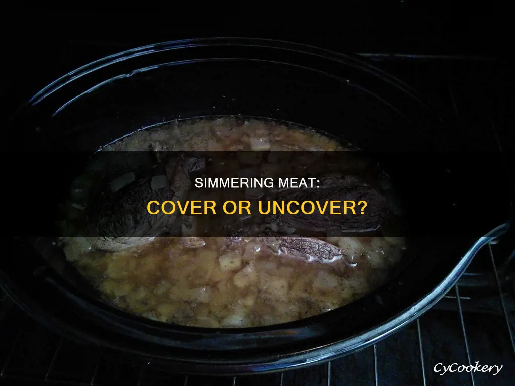 do I cover the pot when simmering and cooking meat