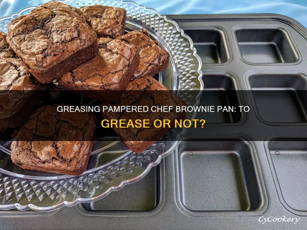 do I grease pampered chef brownie pan