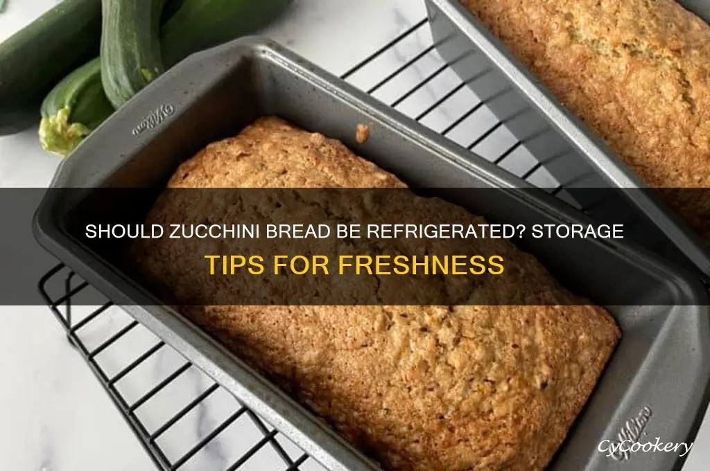 do i have to refrigerate zucchini bread