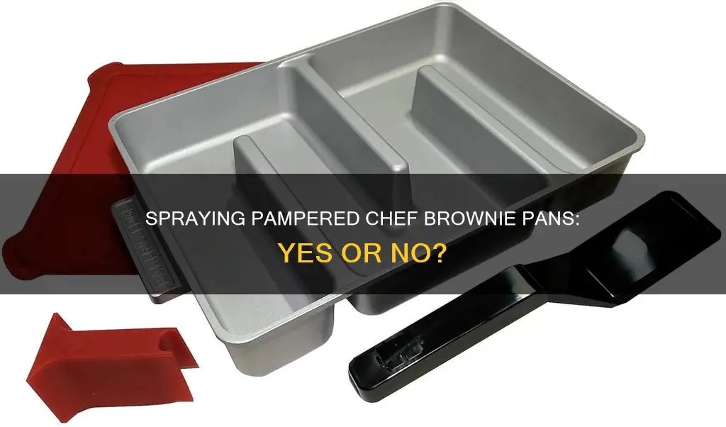 do I need to spray a pampered chef brownie pan