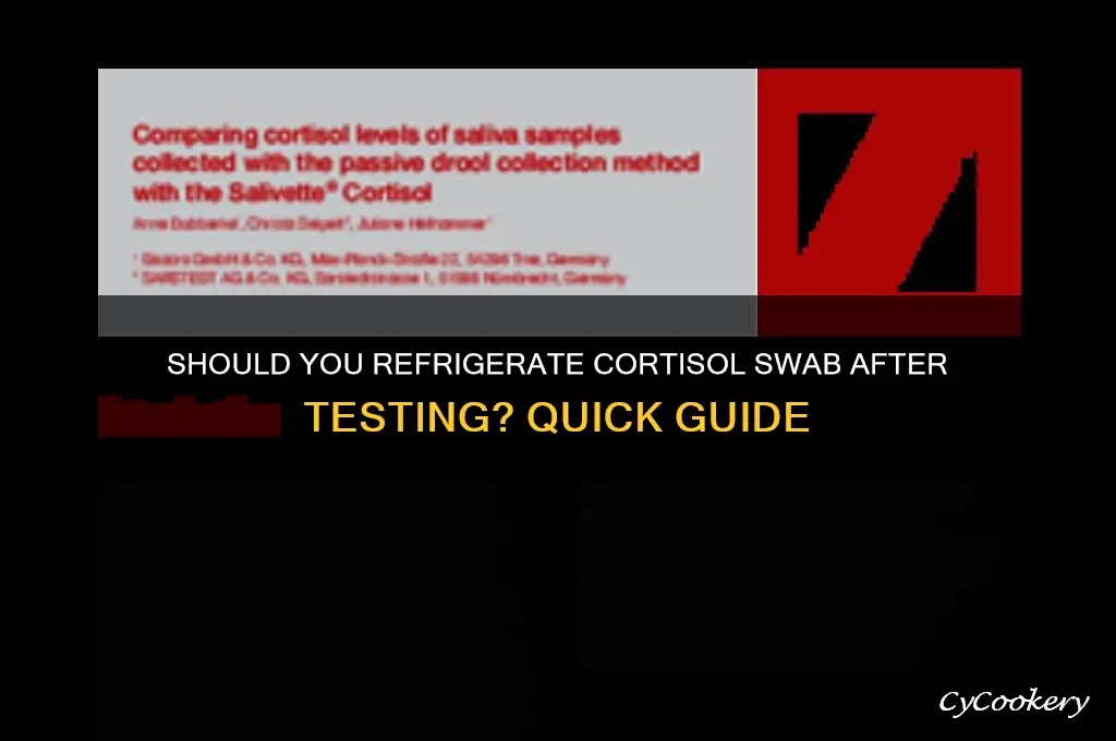 do i refrigerate cortisol swab after testing