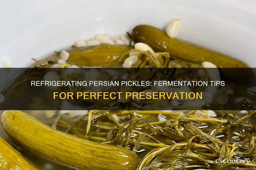 do i refrigerate persian pickles while they are fermenting