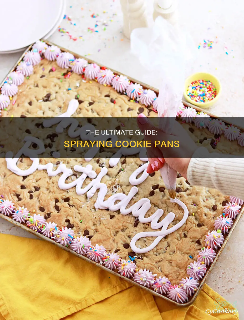 do I spray pan for cookies