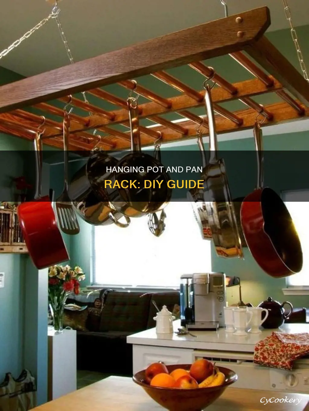 do it yourself hanging pot and pan rack