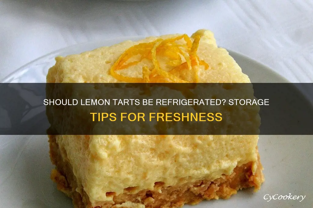 do lemon tarts have to be refrigerated