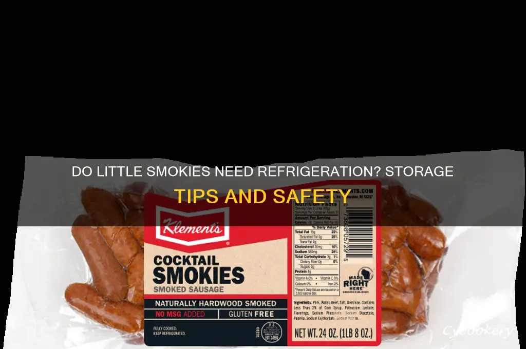 do little smokies have to be refrigerated