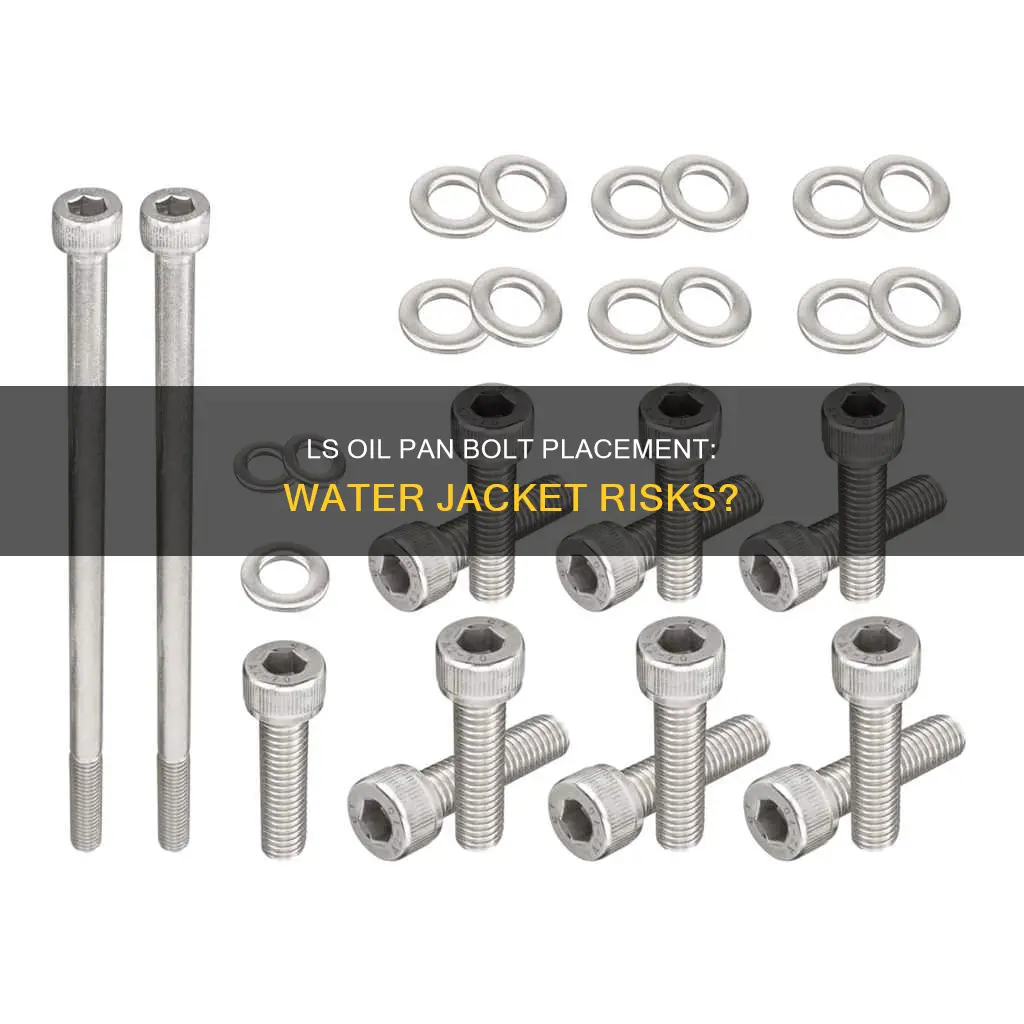 do ls oil pan bolts go into water jackets