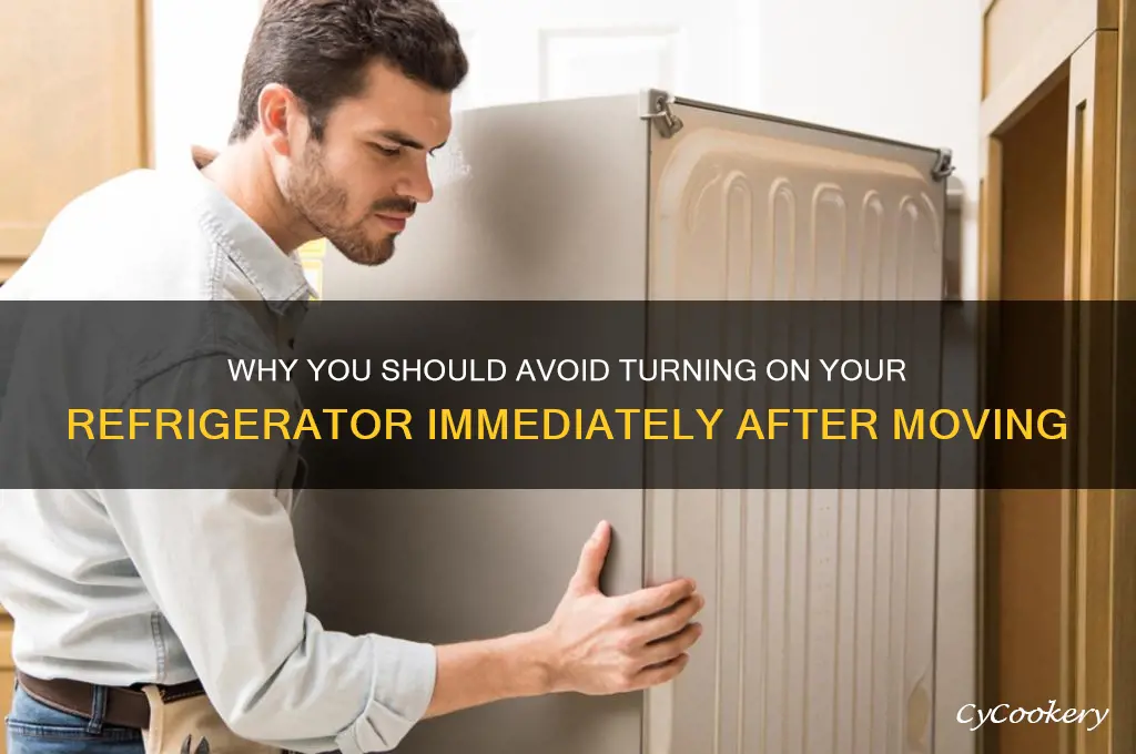 do not turn on refrigerator after moving