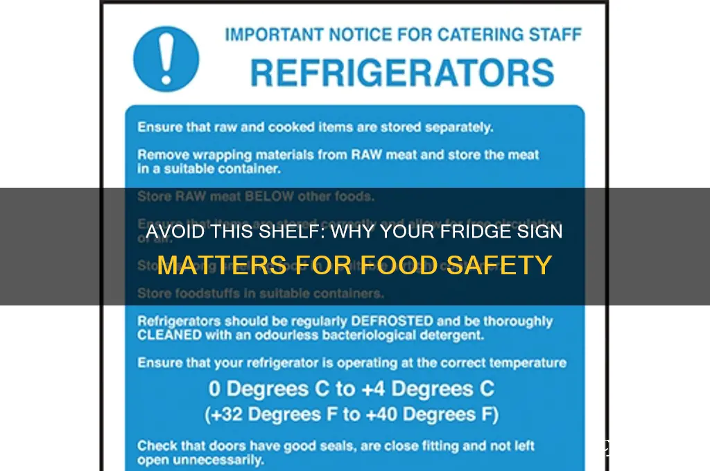 do not use this shelf sign refrigerator