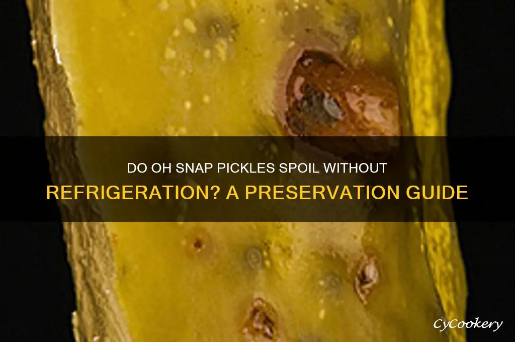 do oh snap pickles go bad if not refrigerated