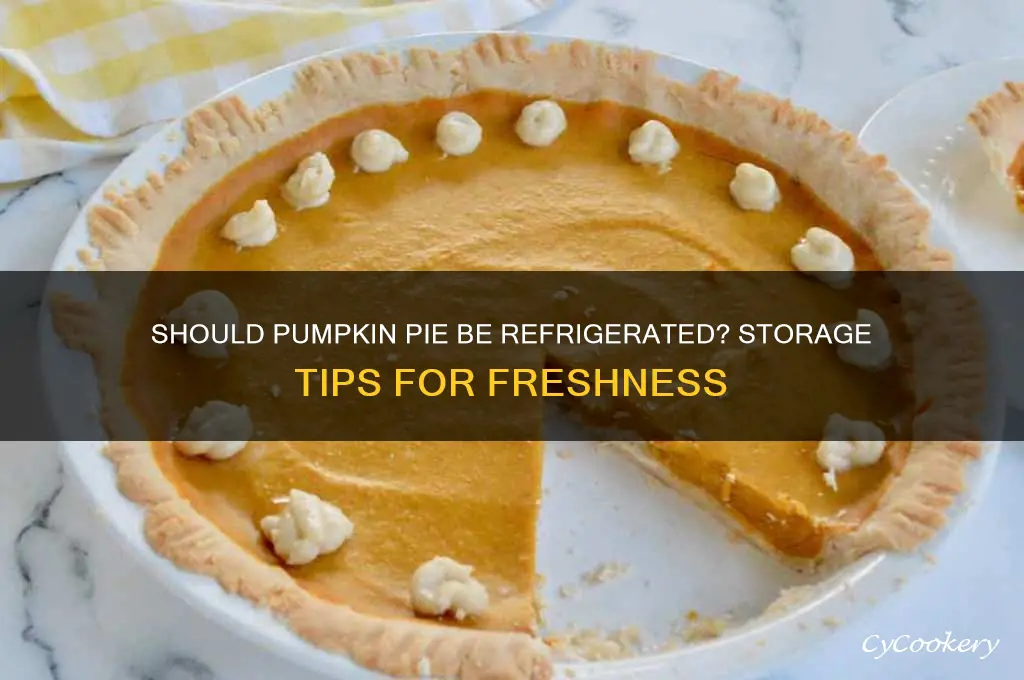 do pumpkin pies have to be refrigerated