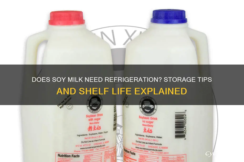 do soy milk have to be refrigerated