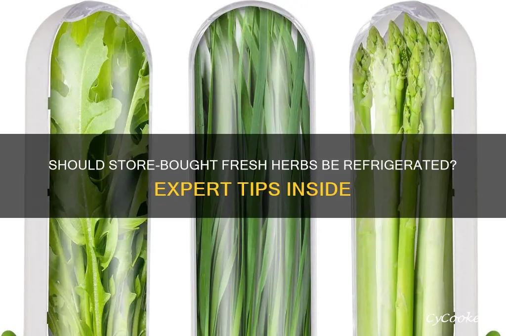 do store bought fresh herbs have to be refrigerated