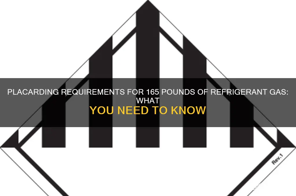 do u have to placard 165 pounds refrigerant gas