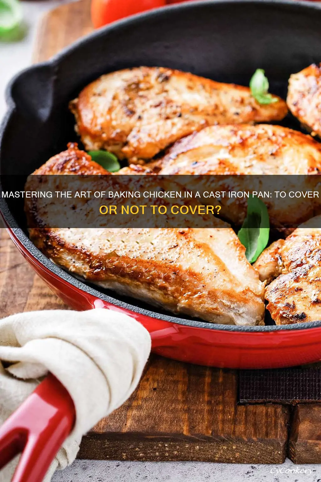 do you cover chicken when baking in cast iron pan