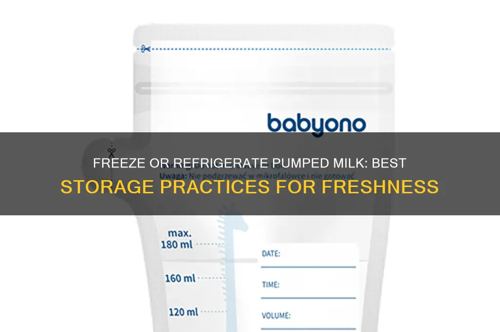 do you freeze or refrigerate pumped milk