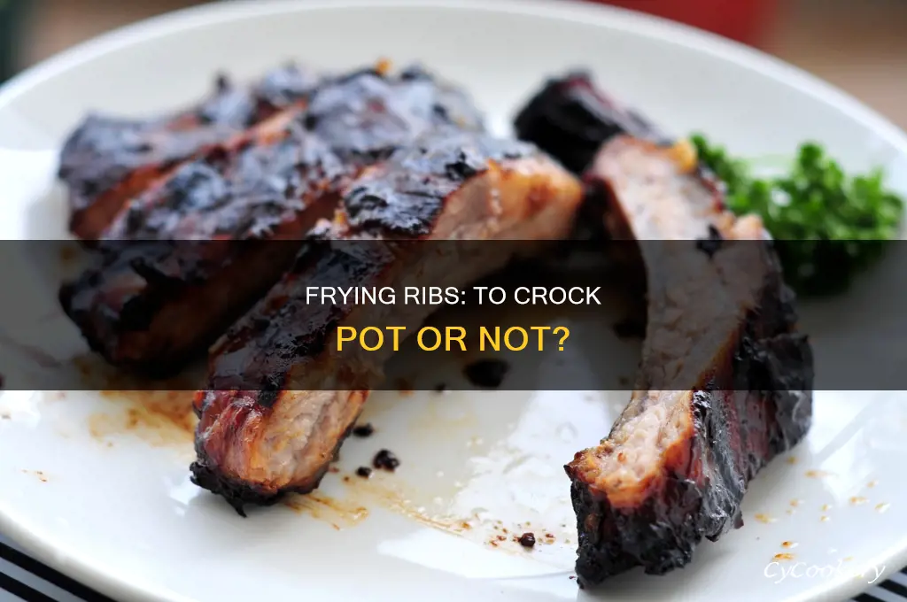 do you fry ribs before cooking in crock pot