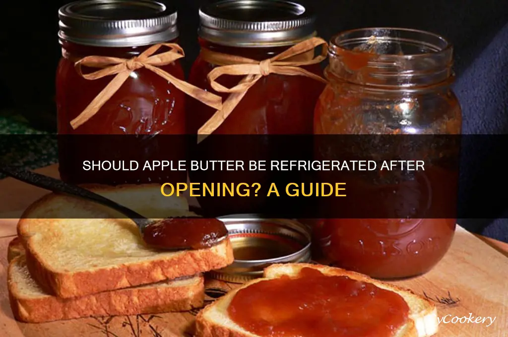 do you have to refrigerate apple butter after opening