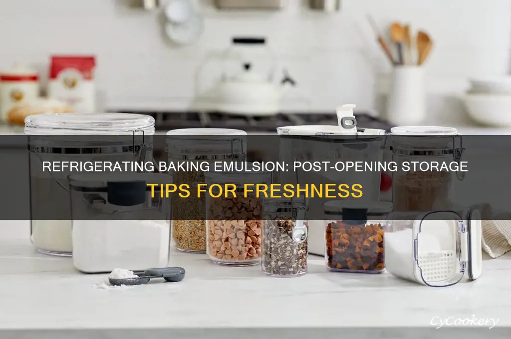 do you have to refrigerate baking emulsion after opening