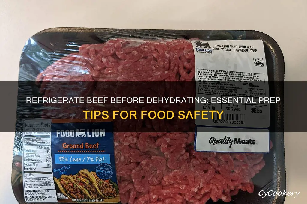 do you have to refrigerate beef before dehydrating