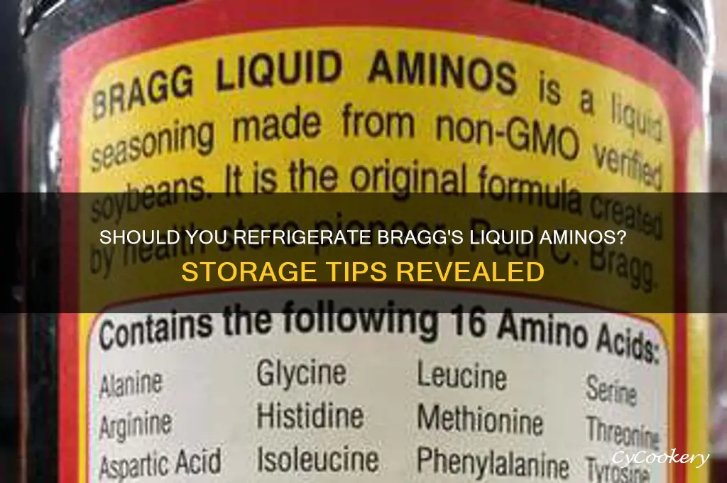 do you have to refrigerate braggs liquid aminos