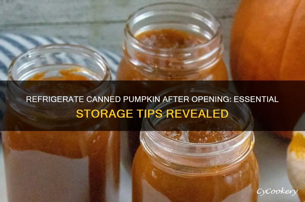 do you have to refrigerate canned pumpkin after opening