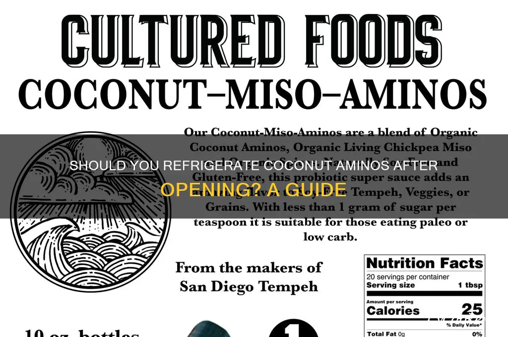 do you have to refrigerate coconut aminos after opening