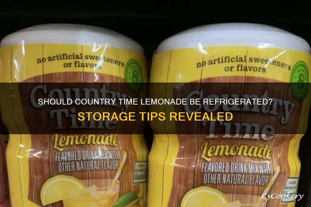do you have to refrigerate country time lemonade