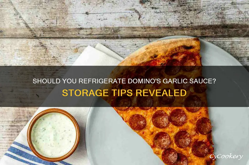 do you have to refrigerate dominos garlic sauce