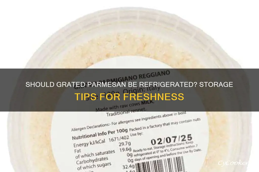 do you have to refrigerate grated parmesan