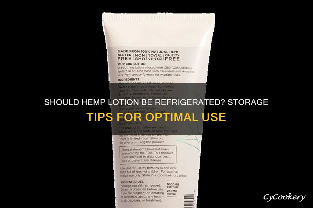 do you have to refrigerate hemp lotion