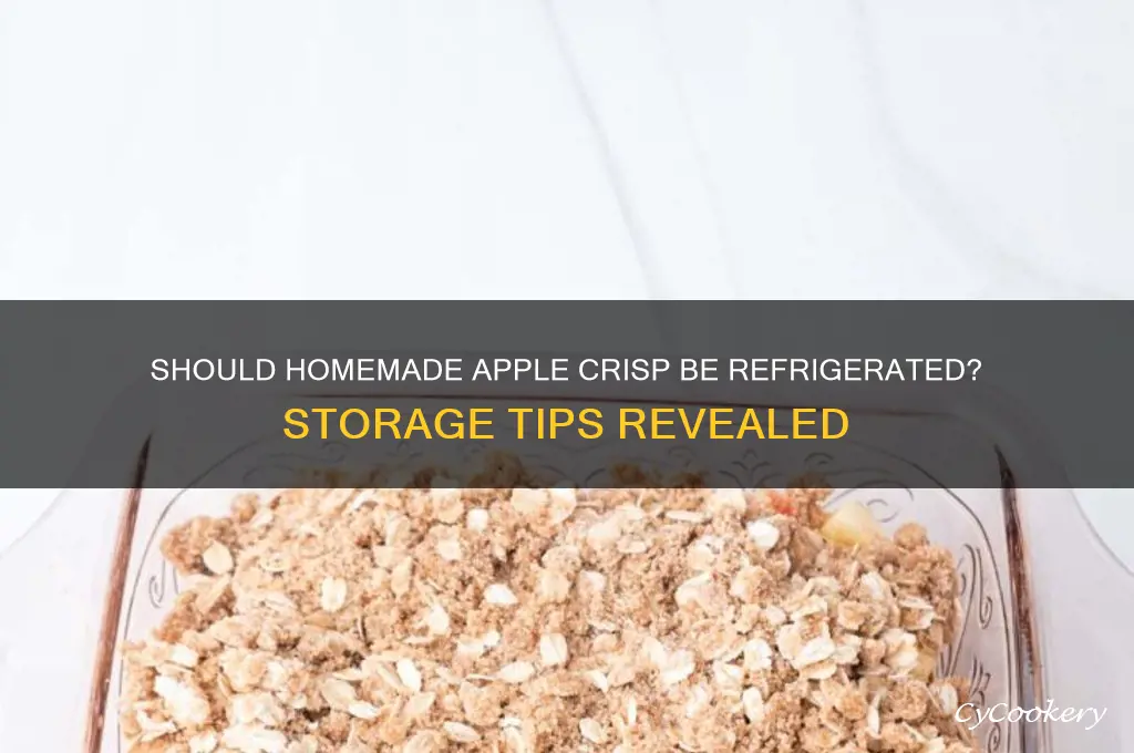 do you have to refrigerate homemade apple crisp