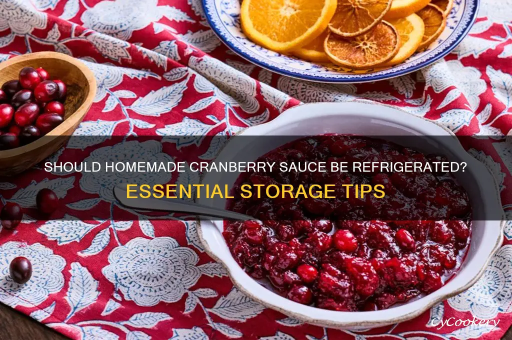 do you have to refrigerate homemade cranberry sauce
