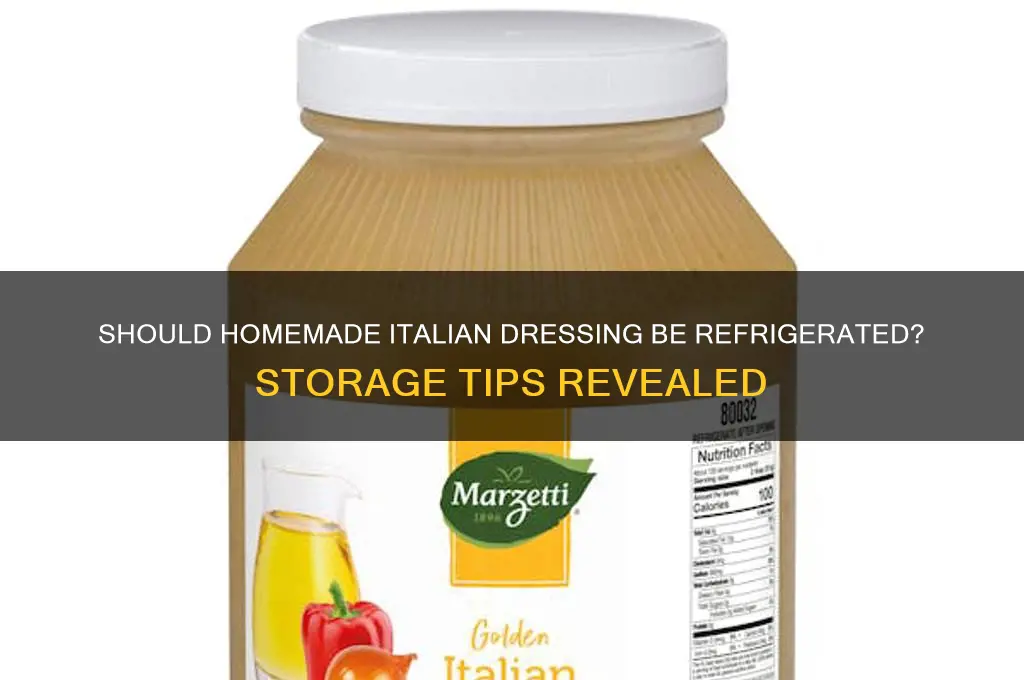 do you have to refrigerate homemade italian dressing