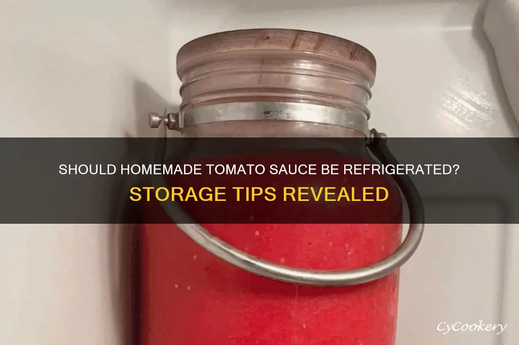 do you have to refrigerate homemade tomato sauce
