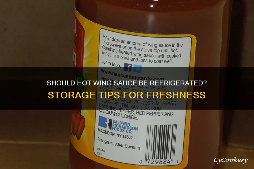 do you have to refrigerate hot wing sauce