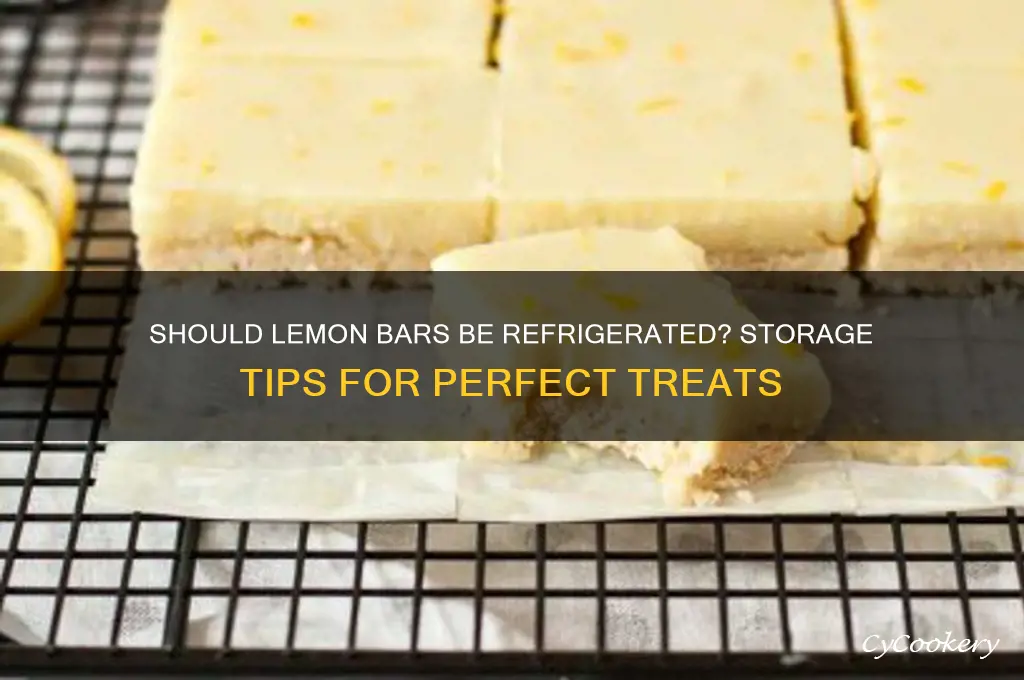 do you have to refrigerate lemon bars