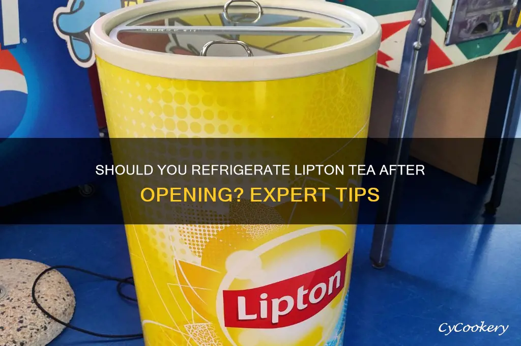 do you have to refrigerate lipton tea after opening