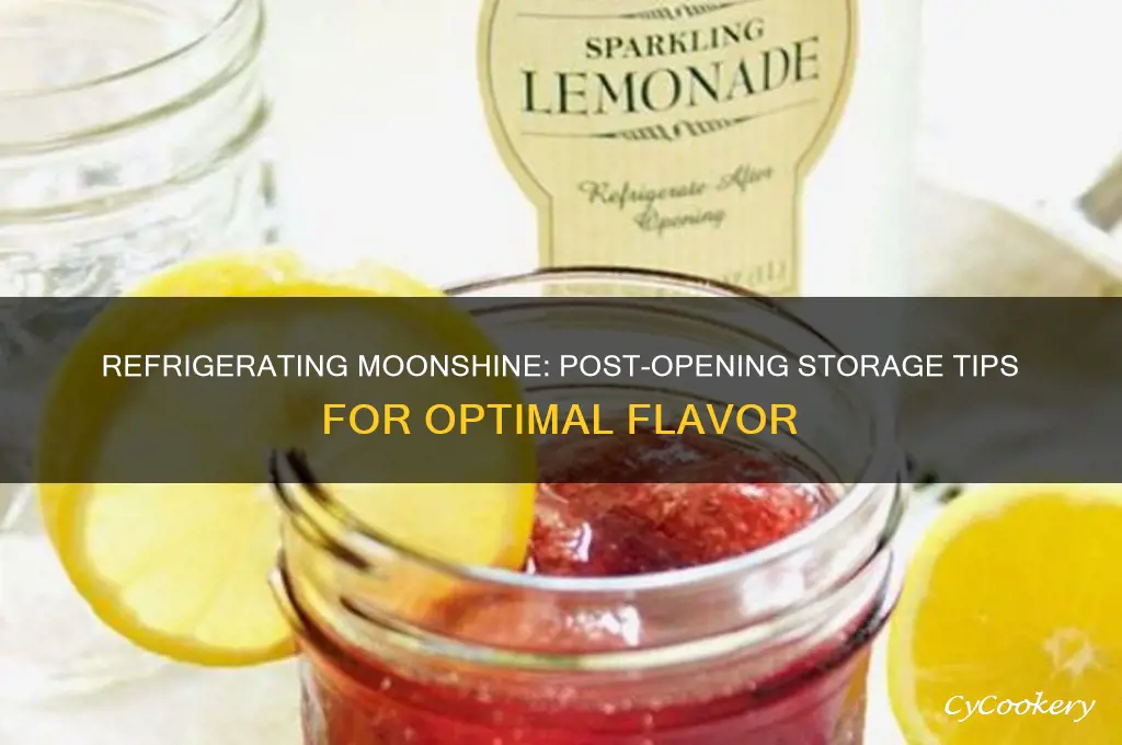 do you have to refrigerate moonshine after opening