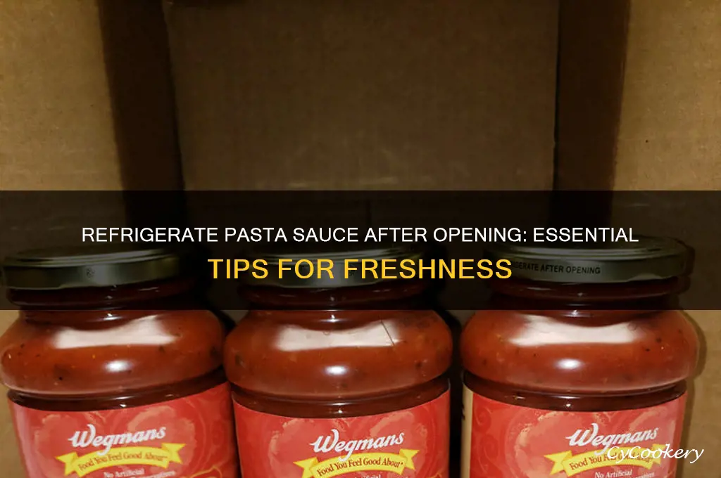 do you have to refrigerate pasta sauce after opening