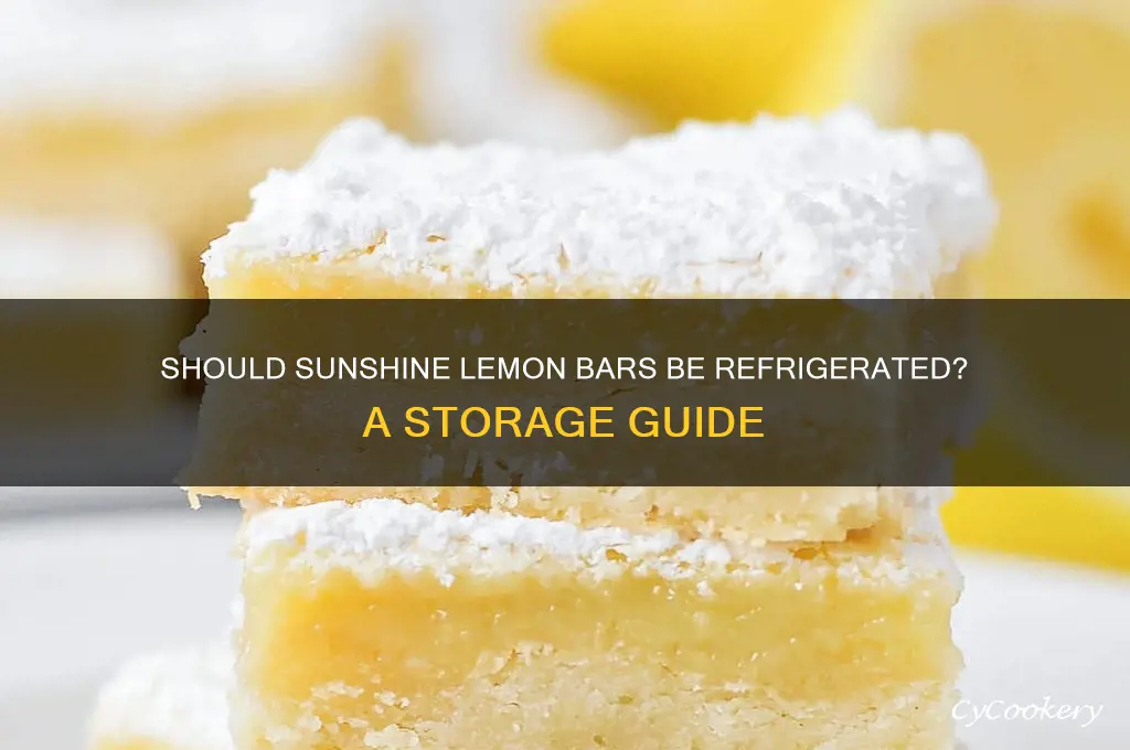 do you have to refrigerate sunshine lemon ars