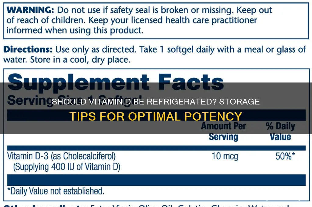 do you have to refrigerate vitamin d