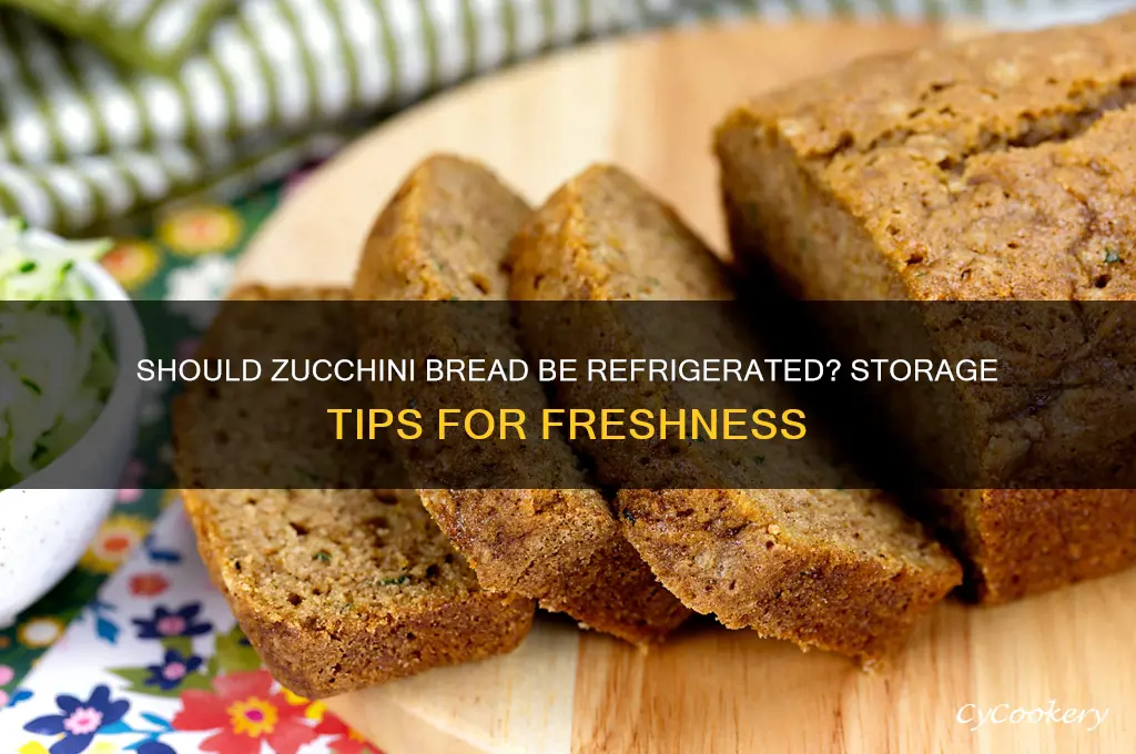 do you have to refrigerate zucchini bread