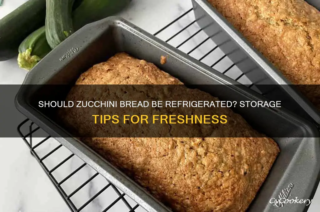 do you have to refrigerate zuchinni baked bread