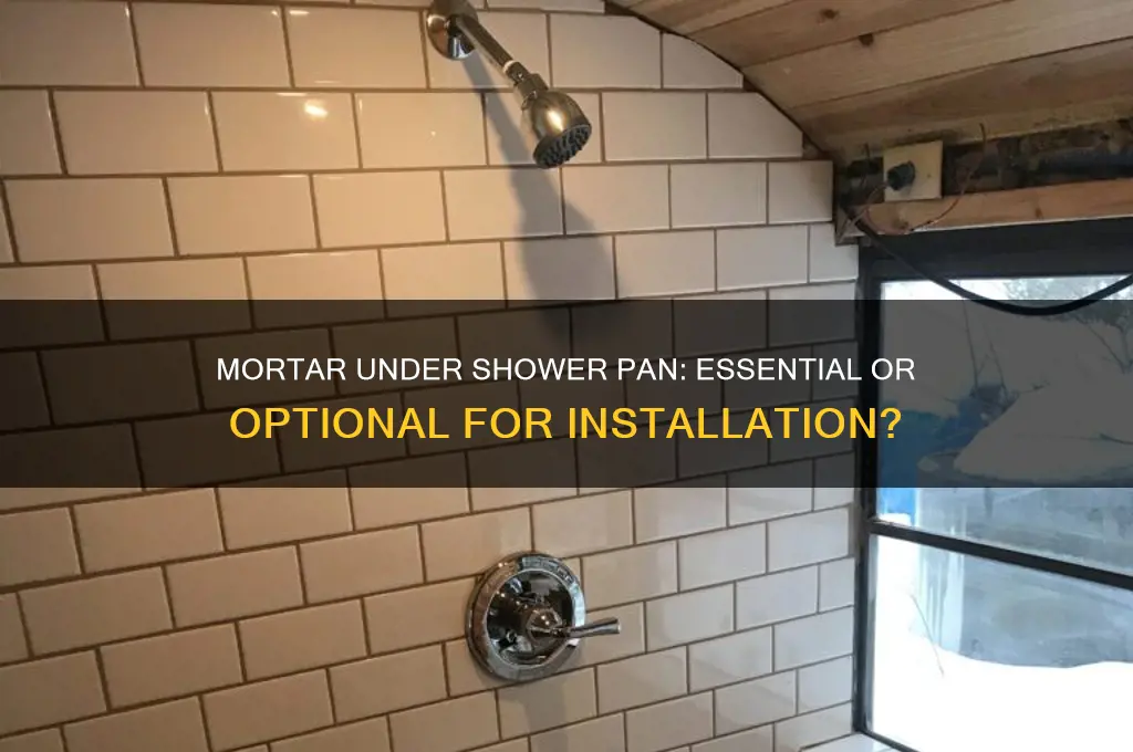 do you have to use mortar under a shower pan