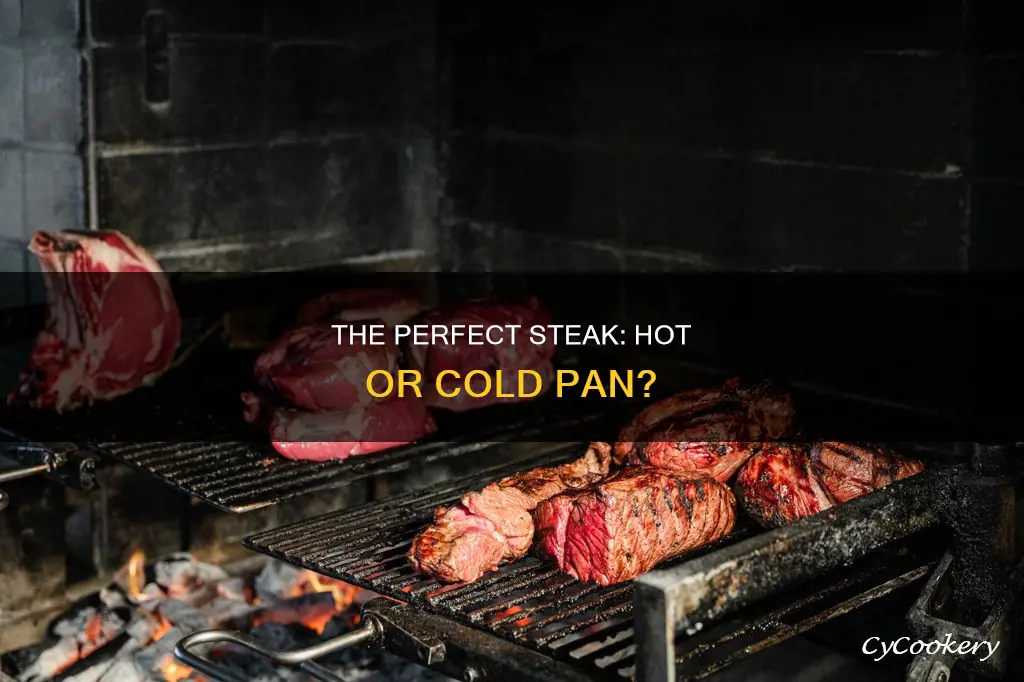 do you put steak in a hot or cold pan