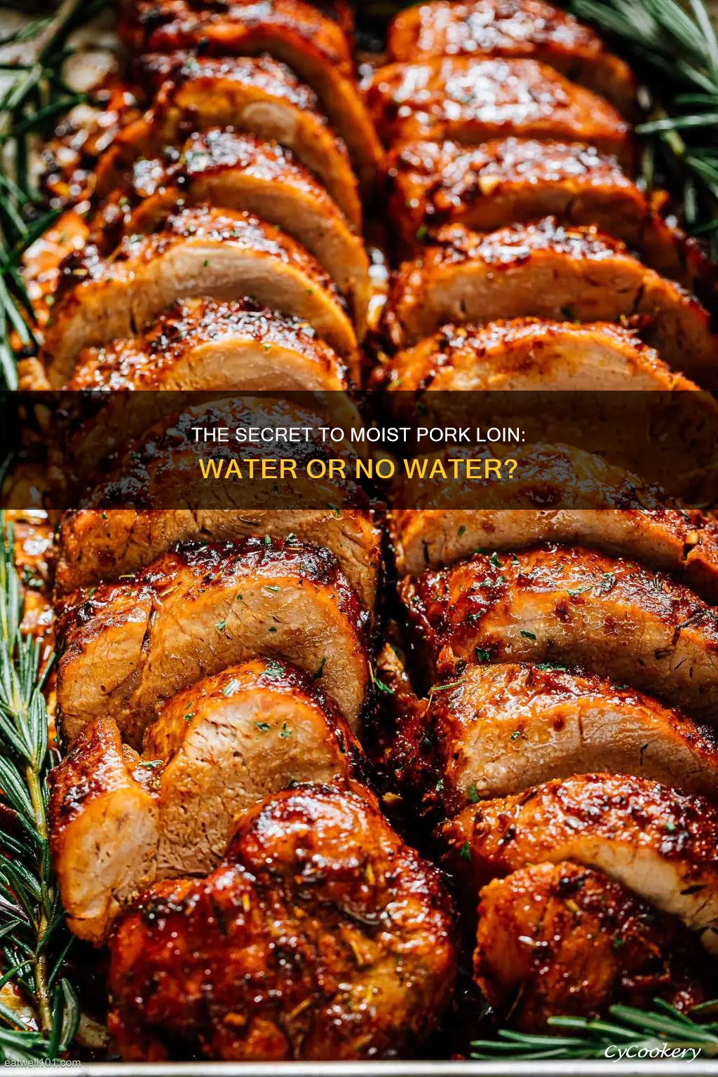 do you put water in pan for pork loin