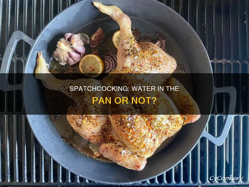 do you put water in the pan for spatchcocking