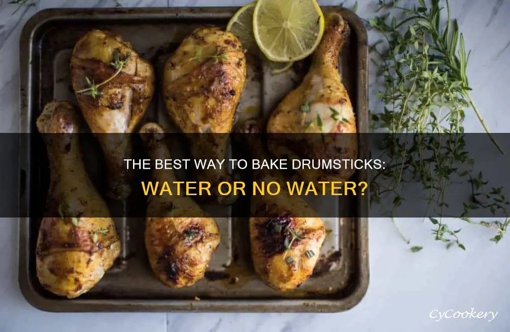 do you put water in the pan when baking drumsticks
