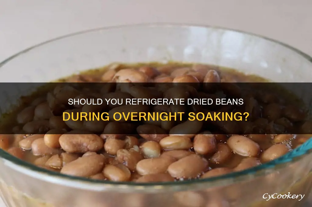 do you refrigerate dried beans when soaking overnight